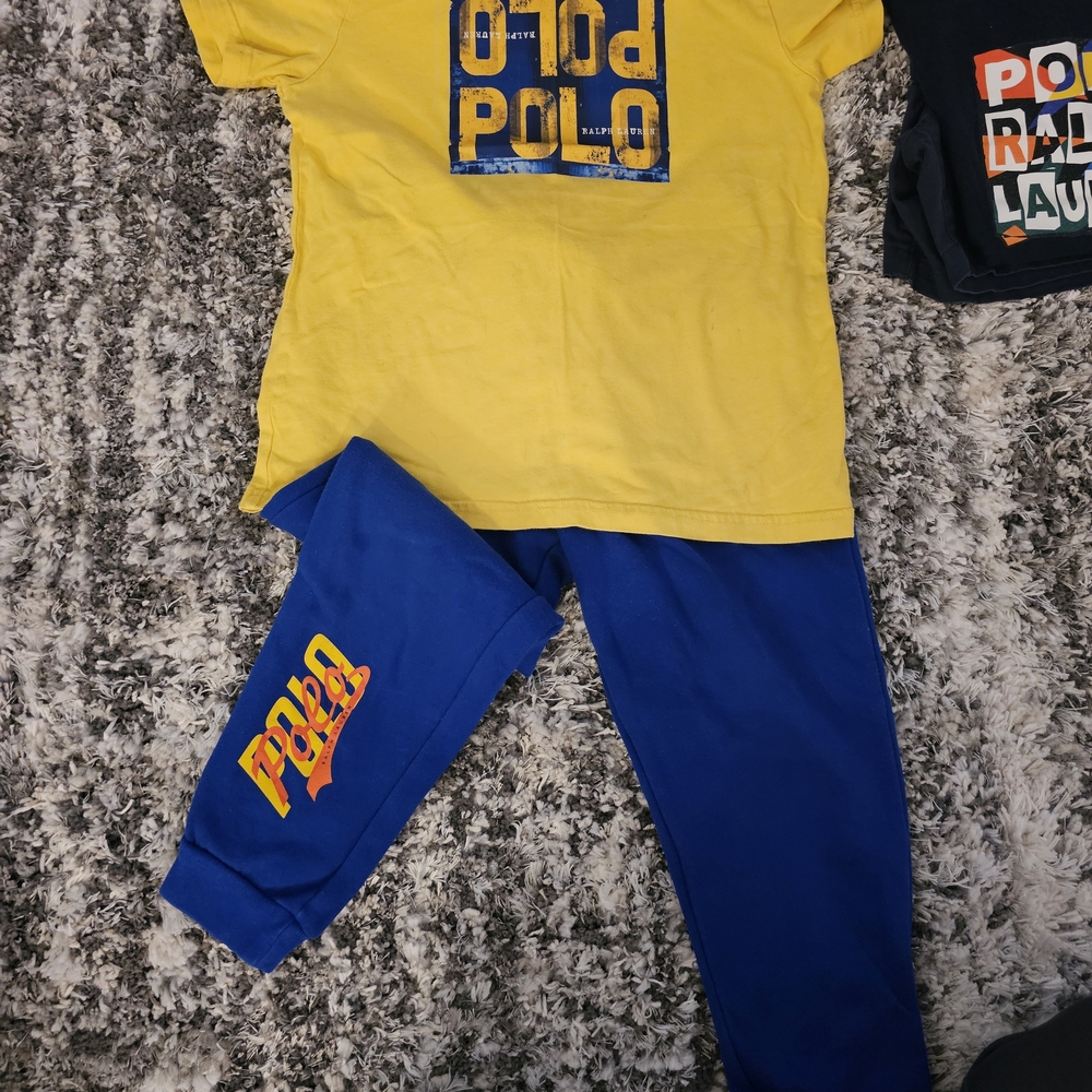Yellow and Blue Polo T-Shirt and Pants Set